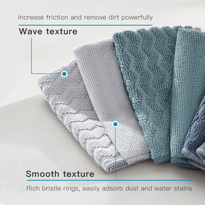 Serviette en microfibre tissée 300 g/m², carrée, séchage rapide, douce, absorbante, sans bord, sans peluches, pour cuisine, salle de bain, vaisselle, réutilisable, lavable en machine - Product Image 5