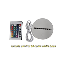 Lampe de nuit LED à 7 couleurs changeantes, forme ronde 3D, support avec capteur tactile et télécommande, base colorée pour Noël, cadeau pour enfants