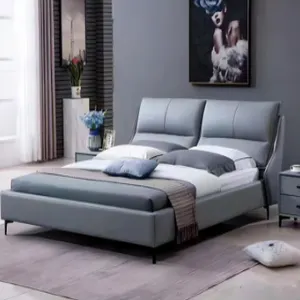 מכירה חמה בעיצוב מודרני ריהוט חדר שינה מיטת עור מרופדת מיטה בעיצוב איטלקי ריהוט מיטה יוקרתי חדר שינה