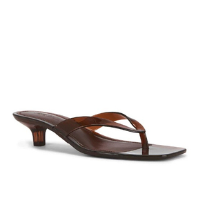 Sandales à talons confortables pour femme, style <span class=keywords><strong>mule</strong></span> tendance avec semelle extérieure en caoutchouc, tige en PVC et bride à rivets, idéales pour l'été - Product Image 4