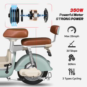 Scooter Eléctrico Little Mary de 48V, Bicicleta Inteligente de Dos Ruedas para Desplazamientos con Asientos Dobles y Canasta Delantera - Product Image 3