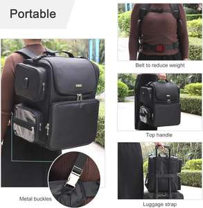 Borsa da Viaggio Grande Portatile per Trucco, per Parrucchieri e Barbieri, in Materiale Oxford Resistente all'Acqua, Custodia Durevole con Manico Morbido - Product Image 6