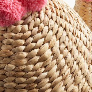 Lovely Cactus Hamper Handwoven Water Hyacinth Storage Basket With Lid for Kids <b>Toy</b> Kids Room <b>Organizer</b> and Decor - Product Image 6