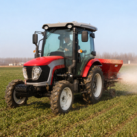 Tracteur agricole compact de haute qualité 60 CV 4x4 avec rotoculteur et charrue, certifié CE ISO, matériel agricole
