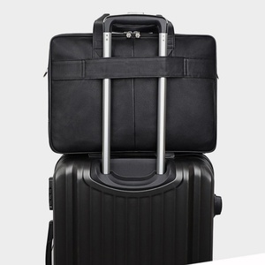 Sac d'affaires rétro en cuir véritable pour hommes, sac à main de grande capacité, porte-documents pour ordinateur, étanche et pratique B0386 - Product Image 3