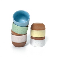 Tasse à thé/café en céramique mini 120 ml, design moucheté, sans anse, en poterie rustique, pour matcha et machine à expresso – Prix usine