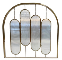 Paravent doré en forme d'arche, 4 panneaux ovales perlés, style Art Déco, taille personnalisée, hôtel, villa