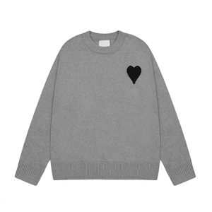 Pull en coton unisexe de luxe pour Ami, motif cœur - Anti-boulochage, manches longues, style décontracté parisien, vente en gros - Product Image 6