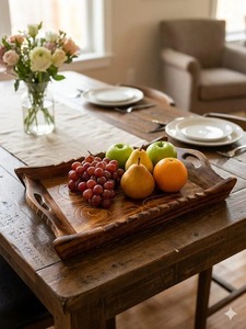 Premium Quality Wooden Serving Tray For Home Kitchen Dining <b>Table</b> Breakfast Serving Tea <b>Coffee</b> For Hotels Available For Sale - Product Image 4