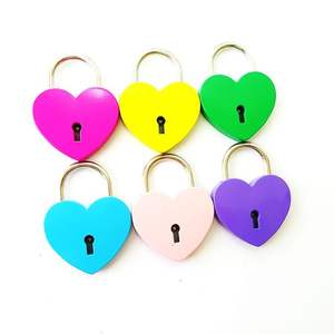 高品质彩色紧凑型心形锁挂锁彩色耐用心形挂锁 - Product Image 4