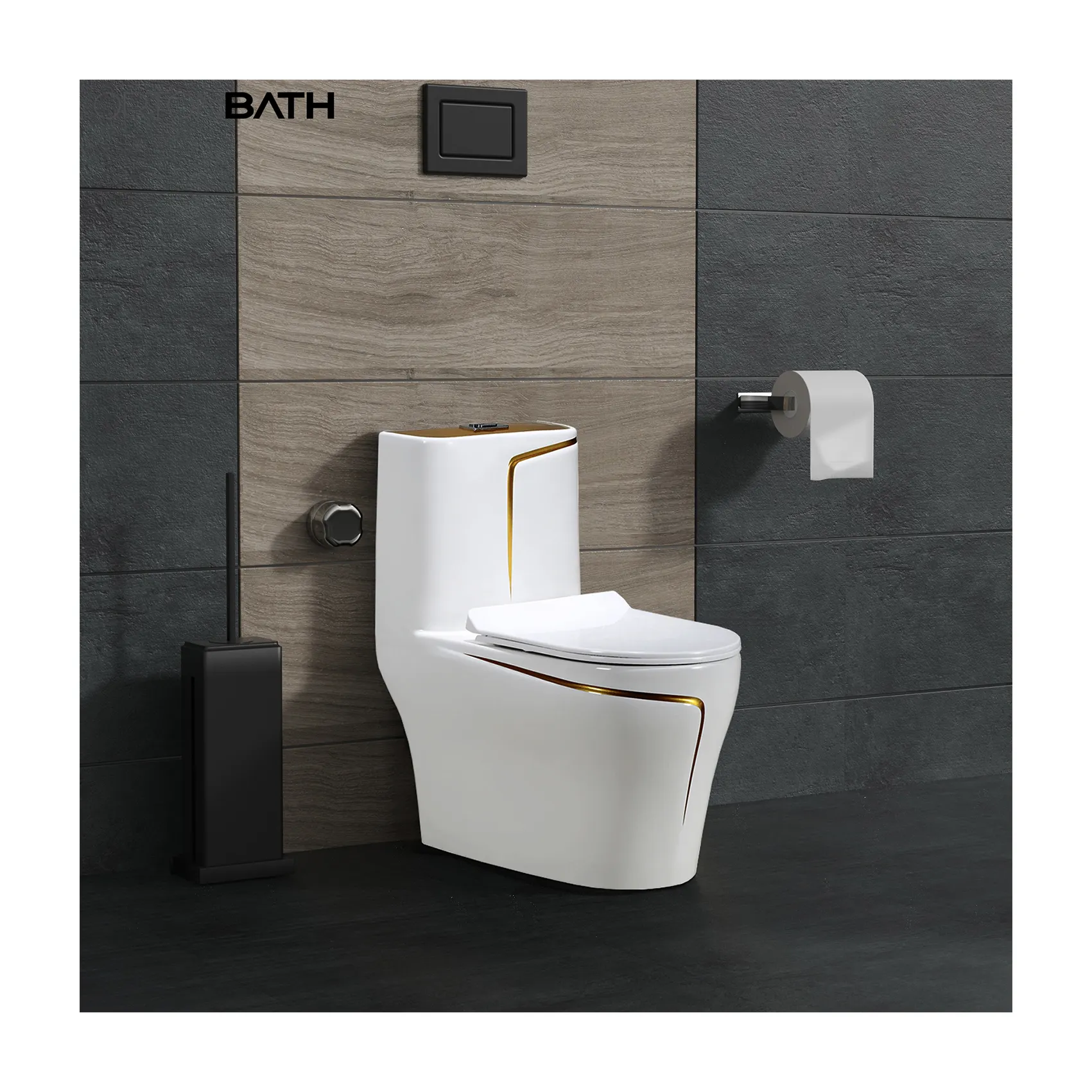 ORTON BATH Golden Line Galvani sieren Graue Toiletten schüssel 1 Stück Keramik Wassers chrank WC Toilette & Zubehör