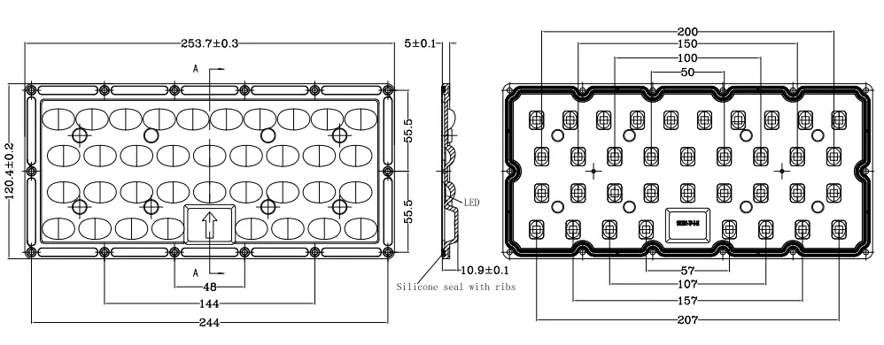 Menyesuaikan Led Len SMD 144 LED 80W 90W Lampu Jalan LED 100W Modul Lensa