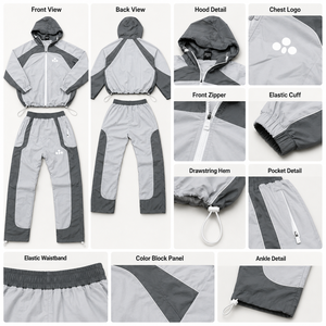 OEM New Windbreaker Casual Sport Suits for Couples White Turkish Lounge Set Cotton Polyester Spandex Blend Tracksuit <strong>Trousers</strong> - Product Image 3