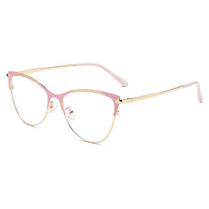 Kính mắt thời trang unisex khung kim loại nửa khung mắt mèo nhẹ, chống ánh sáng xanh, bán buôn năm 2024 - Product Image 6