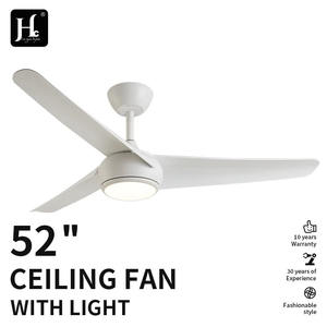 Modern Smart 52 Inch 3 Blades White <b>LED</b> Plastic <b>Ceiling</b> <b>Fan</b> with Light Dimmable Remote Control for Home Bedroom - Product Image 3