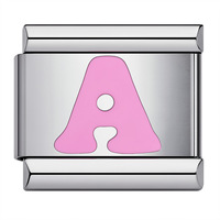 Bracelet à breloques italien en acier inoxydable rose, 26 lettres, maillons modulaires alphabet, bijoux de mode personnalisés, vente en gros