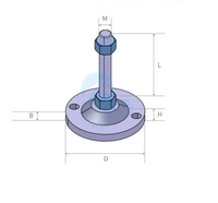 Boulon de nivellement réglable en acier au carbone zingué, antidérapant, réglable en hauteur, pour support de machine et armoire