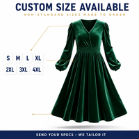 Nouvelle Robe Midi Femme en Satin Respirant Coupe A-Line Col V Froncée Taille Haute Manches Longues Été 2026 Personnalisable Logo OEM ODM