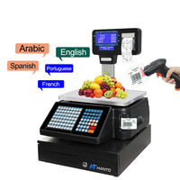 Báscula Comercial Táctil POS para Panadería con Codificación de Códigos de Barras, Etiquetado Automático y Máquina Integrada de Facturación y Caja