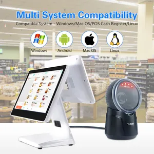 Automatic Omnidirectional Desktop Barcode Scanner Hands-Free USB Wired QR Barcode Reader 1D 2D Bar Code Image Sensing