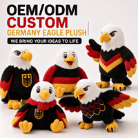 Peluche Aigle de l'Allemagne 2028, personnalisée, style européen, pour le football, vente en gros, OEM ODM, jouet en peluche, mascotte de football, cadeau pour les fans