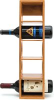Porte-bouteilles empilable en bambou naturel bio, design moderne et écologique, pour 5 bouteilles