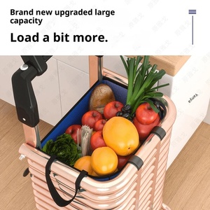 Shopping <strong>Trolley</strong> <strong>Small</strong> Size Foldable Four-wheel Portable Large Capacity Shopping Cart <strong>Trolley</strong> for Supermarket - Product Image 3