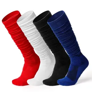 Huasite Custom Sports Football Grip Socks Unisex Athletic Cotton Knit Crew Anti Slip Soccer Socks