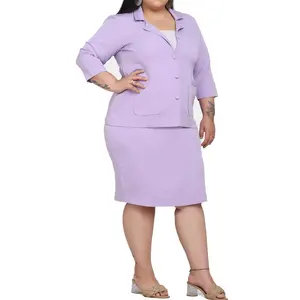 ZNA Exclusive Polyester Stylish Elegant Skirt Suit Plus Size Fashion Business Formal Stretch Women Suits Blazer