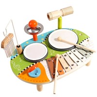 Multifunctional Electronic Bass Keyboard Drum Set Fun Wooden Percussion Instrument for Early Music Toy Musical Instrument