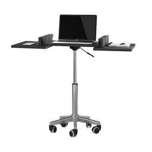 DB Techni Mobili Graphite Wooden <b>Laptop</b> Cart Portable Foldable MDF <b>Stand</b> <b>for</b> Home Office Suitable As Computer <b>Desk</b> - Product Image 2