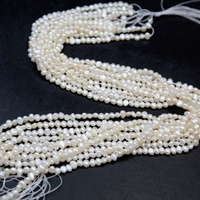 Collier de perles baroques d'eau douce 3-4 mm, qualité moyenne, perles d'eau douce cultivées