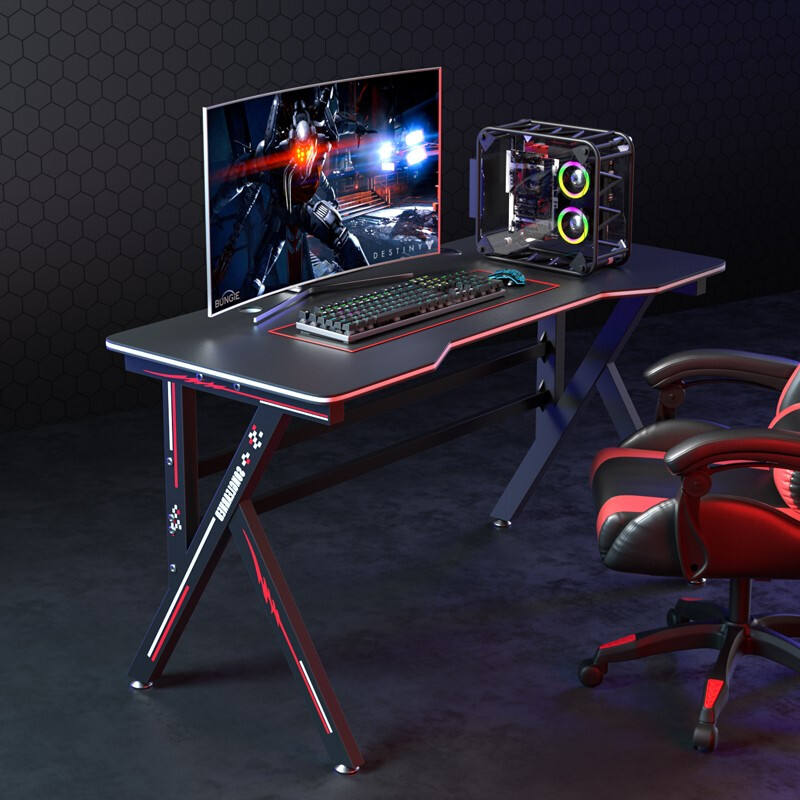 ORANGLES Wholesale Multifunction RGB LED Gaming Desk | Electric Standing Computer Table, Customizable L-Shaped PC Desk with Monitor Stand (Kuwait) - angled perspective - presenting advantages - Image 4 of 5 | fits any environment | Purchase Wholesale Multifunction RGB LED Gaming Desk | Electric Standing Computer Table, Customizable L-Shaped PC Desk with Monitor Stand (Kuwait) Michigan | Free Shipping ORANGLES