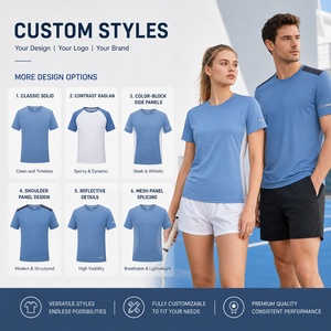 T-shirt de performance unisexe personnalisé avec logo, en tissu technique rafraîchissant, séchage rapide, vierge pour impression, uniforme d'équipe, OEM en gros - Product Image 4