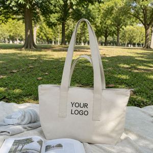 Custom Logo Print Canvas Tote <b>Bag</b> Eco Friendly <b>Reusable</b> Recyclable Cotton for Supermarket Shopping - Product Image 1