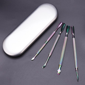 Arc-en-ciel En Métal À Clouer 2 Voies Pédicure Manucure Soin Nettoyant Ongles Cuticules Poussoirs Kit - Product Image 5