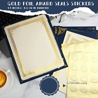Kit de papier rectangulaire personnalisé pour certificats, porte-diplômes simple face avec bordure dorée, 8,5x11, couvertures de certificats à estampage à chaud, sceaux de récompense
