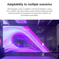 Écran LED holographique transparent argenté P3.9, luminosité 3500 cd, film flexible haute définition pour centres commerciaux et comptoirs de marque en verre