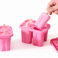 CHINFAI Nouveau moule à glace en silicone réutilisable pour cuisine, motif dessin animé, qualité alimentaire, pour bâtonnets glacés faits maison, outils de fabrication de glaces DIY