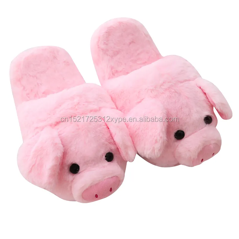 OEM Winter Super Soft pink Pig slippers Plush Indoor Bedroom for Modern  Girls