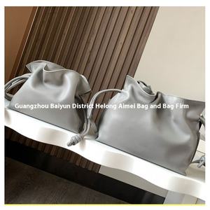 Alta versión de lujo de cuero de vaca cubo nube bolso de mujer nuevo Lucky <span class=keywords><strong>Flamenco</strong></span> cordón rompecabezas cuero genuino impermeable - Product Image 3