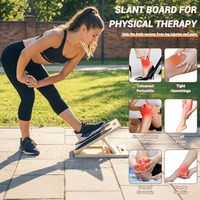 Planche inclinée et planche d'équilibre en bois 2-en-1 |   Planche inclinable réglable pour étirements des mollets, cale pour squats, support de cheville