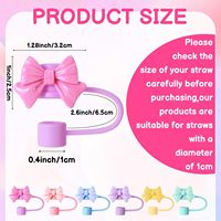 Nouvelle capuchon de paille en silicone avec nœud, couvercle anti-poussière pour pailles de 10 mm, accessoire de tasse réutilisable et mignon, adapté aux enfants et aux adultes