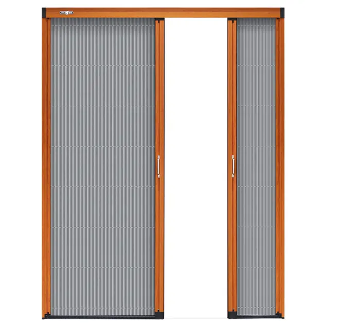 Aluminum Profile Trackless Plisse Mosquito Folding Insect Screen Door Bug Door Screen Pleated Fly Mesh Screen Door