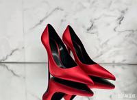 Escarpins pour femmes de créateur luxueux 10cm talons hauts fermeture à enfiler en Satin violet idéal pour les nuits de bal de tapis rouge