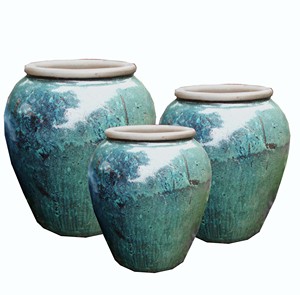 Grands pots de fleurs en céramique, résistants au gel, faits à la main, style rustique européen, pour centres commerciaux, jardins et décoration intérieure TERREN RT6600 - Product Image 1
