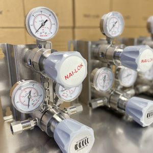 NAI <strong>LOK</strong> 3500psi Single Stage Pressure Regulator Inlet with Needle Valve Outlet 250psi Nitrogen Pressure Reducing Valve - Product Image 5
