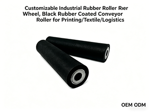 <span class=keywords><strong>Rouleau</strong></span> de convoyeur industriel personnalisable en polyuréthane noir, idéal pour l'impression, le textile et la logistique (<span class=keywords><strong>haute</strong></span> performance) - Product Image 1