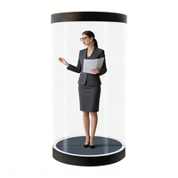 Cilindro de Exhibición de Hologramas 3D Interactivo con IA |   Pantalla LCD Transparente para Publicidad con Software para Exposiciones y Eventos