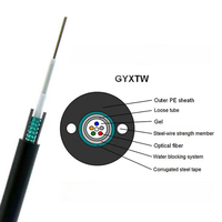 Suministro de fábrica Cable para exteriores GYXTW Diámetro 7,0mm 2 4 6 8 12 Core G652D Cable de fibra óptica de tubo suelto de fibra